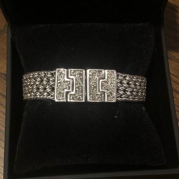 LOIS HILL Watch Sterling Silver Thai Weave Bracelet Floral Lugz Watch - Picture 3 of 16